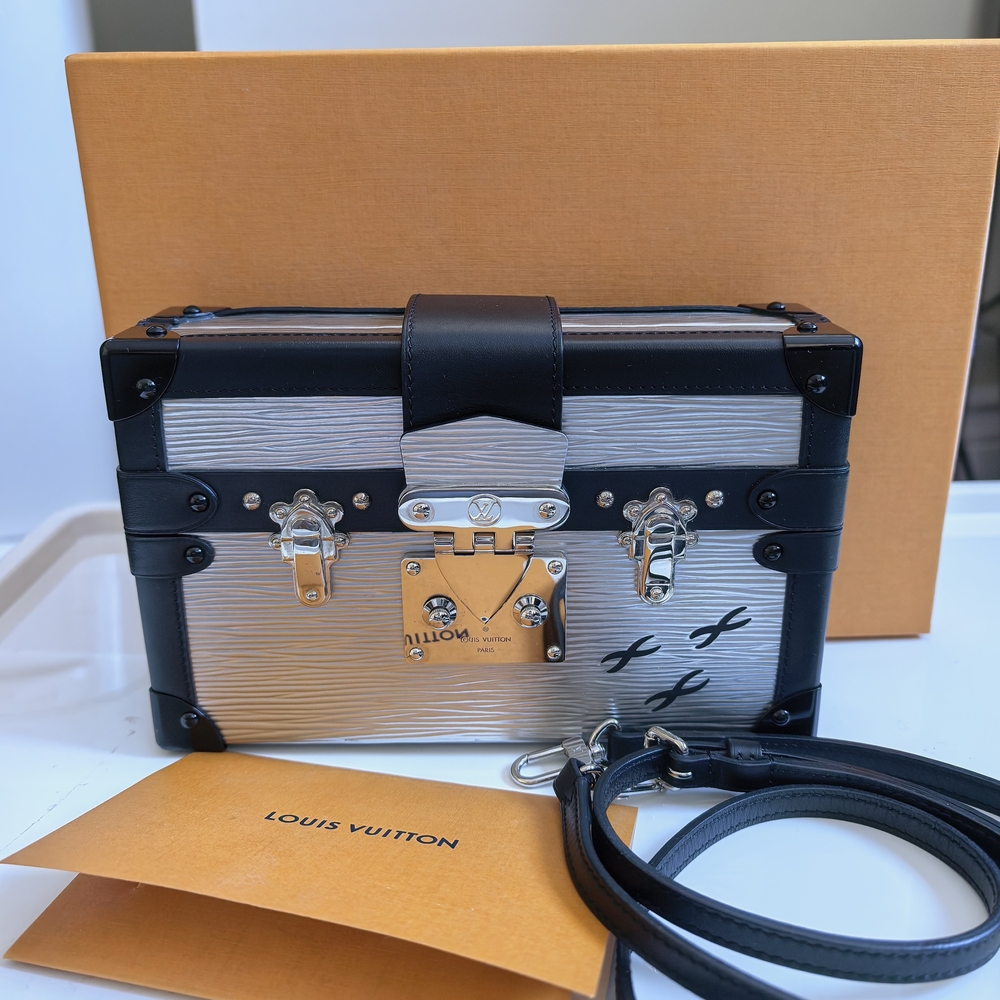 Louis Vuitton Black and Silver Trunk Bag
